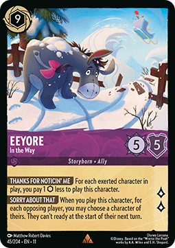 Eeyore - In the Way (V.1) - Winterspell (Rare) [11WSP-45]
